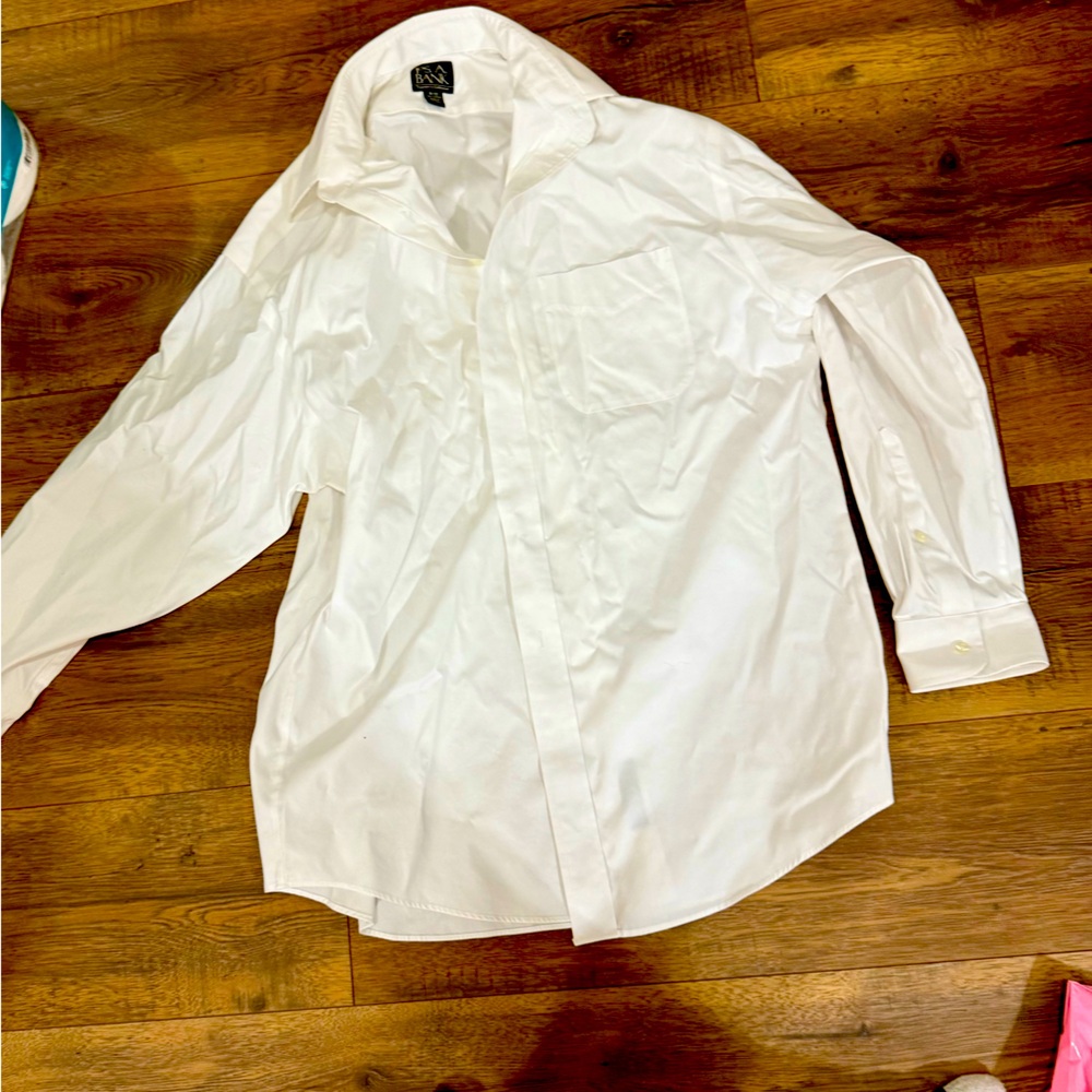 Joseph A Banks tall men’s long sleeved dress shirt.